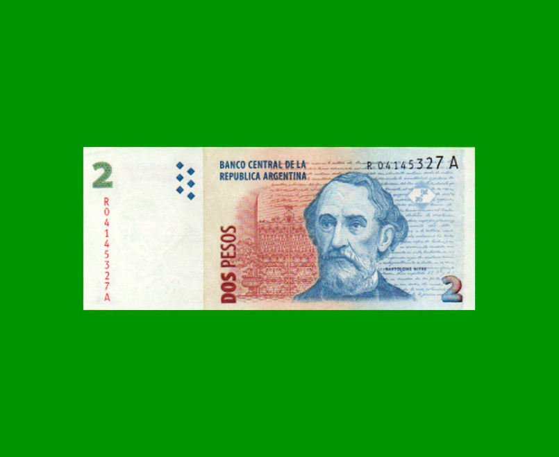 REPOSICION BILLETE CONVERTIBLE SEGUNDO DISEÑO $ 2,00, BOT 3244 , ESTADO EXCELENTE+ .-