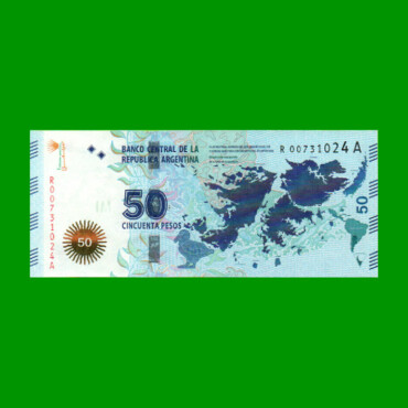 REPOSICION BILLETE CONVERTIBLE TERCER DISEÑO $ 50,00, BOT 4203, ESTADO EXCELENTE+ .-