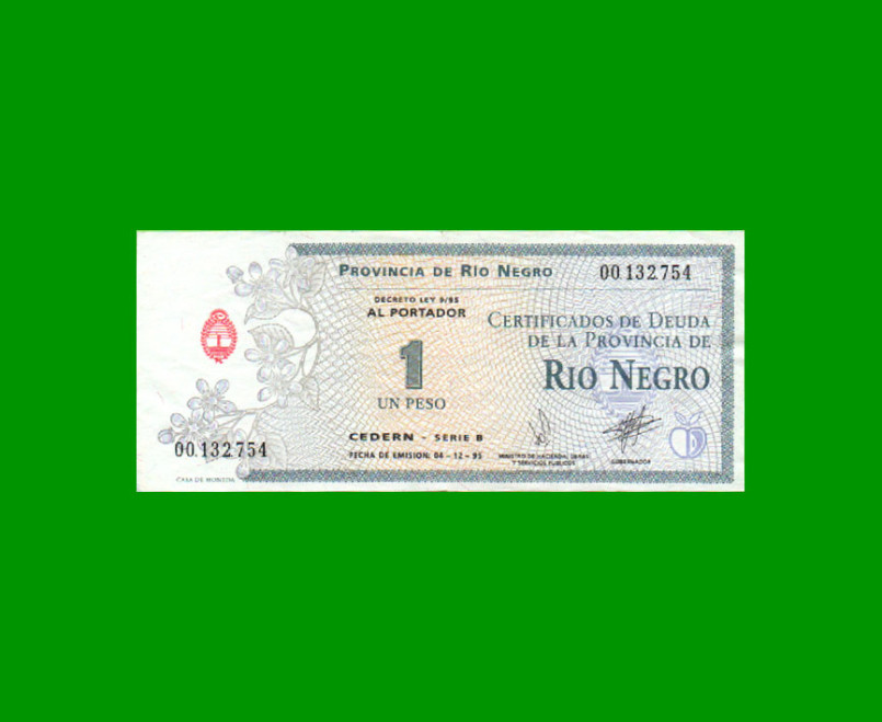 BONO DE RIO NEGRO $ 1,00, EC 375, AÑO 1995, ESTADO EXCELENTE- .-