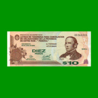 BONO DE ENTRE RIOS $ 10,00, EC NO CATALOGADO, AÑO 19/11/2001, ESTADO MUY BUENO+ .-