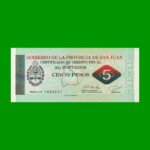 BONO DE SAN JUAN $ 5,00, EC 425 - (426), AÑO 1995, ESTADO SIN CIRCULAR.-