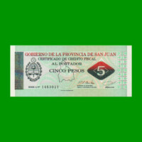 BONO DE SAN JUAN $ 5,00, EC 425 - (426), AÑO 1995, ESTADO SIN CIRCULAR.-