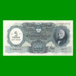 MONEDA NACIONAL $500,00 RESELLADO A $5,00 PESOS LEY 18.188, BOT 2207, AÑO 1969, ESTADO MUY BUENO+ .-