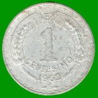 MONEDA DE CHILE 1 CENTESIMO,  AÑO 1962, ESTADO USADA.-