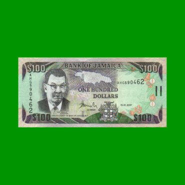BILLETE DE JAMAICA 100 DOLARES PICK 84c, AÑO 2007 ESTADO SIN CIRCULAR.-