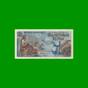 BILLETE DE INDONESIA 2 1/2 RUPIA, PICK 79, AÑO 1961, ESTADO SIN CIRCULAR.-