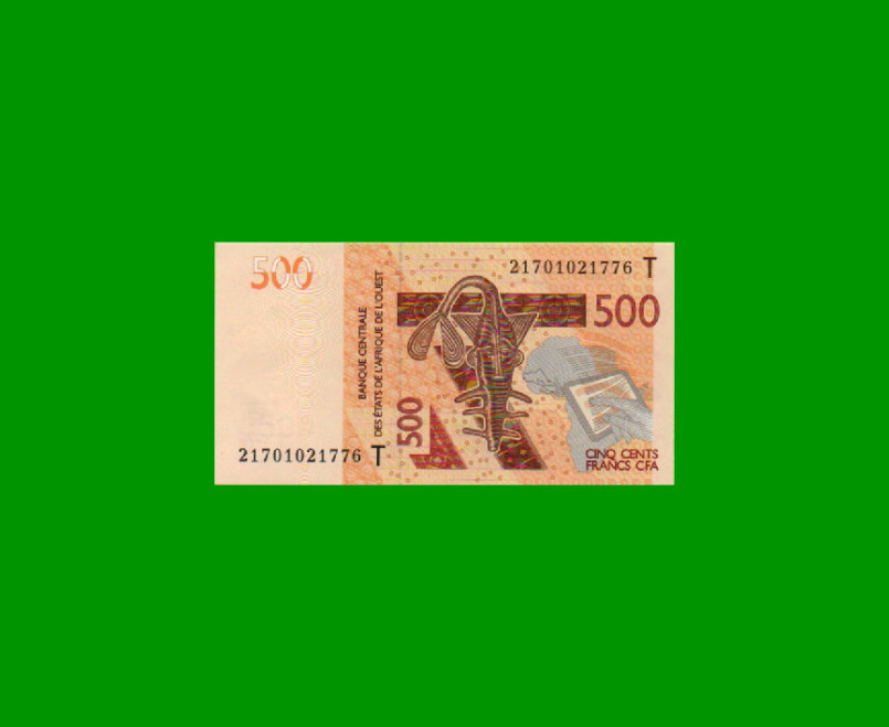 BILLETE DE AFRICA DEL OESTE - TOGO 500 FRANCOS, PICK 819T, ESTADO SIN CIRCULAR.-