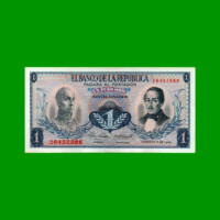 BILLETE DE COLOMBIA $ 1,00, PICK 404d, AÑO 1968, ESTADO EXCELENTE- .-