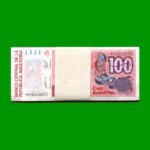 FAJO DE BILLETES AUSTRALES, 100 AUSTRALES, BOT 2846, PICK 327c, AÑO 1990, ESTADO SIN CIRCULAR.-