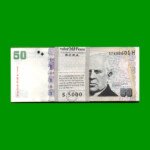 FAJO DE BILLETES PESOS CONVERTIBLES 2do DISEÑO $50,00, BOT 3632, PICK 356, AÑO 2014, ESTADO SIN CIRCULAR.-
