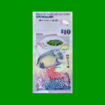 BILLETE DE BERMUDA 10 DOLARES, HIBRIDO, PICK 59, ESTADO SIN CIRCULAR.-