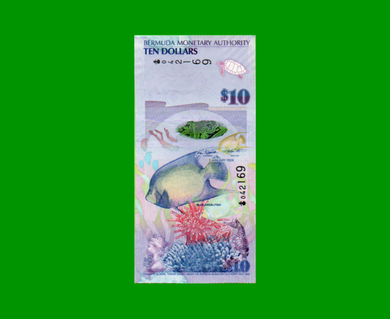 BILLETE DE BERMUDA 10 DOLARES, HIBRIDO, PICK 59, ESTADO SIN CIRCULAR.-