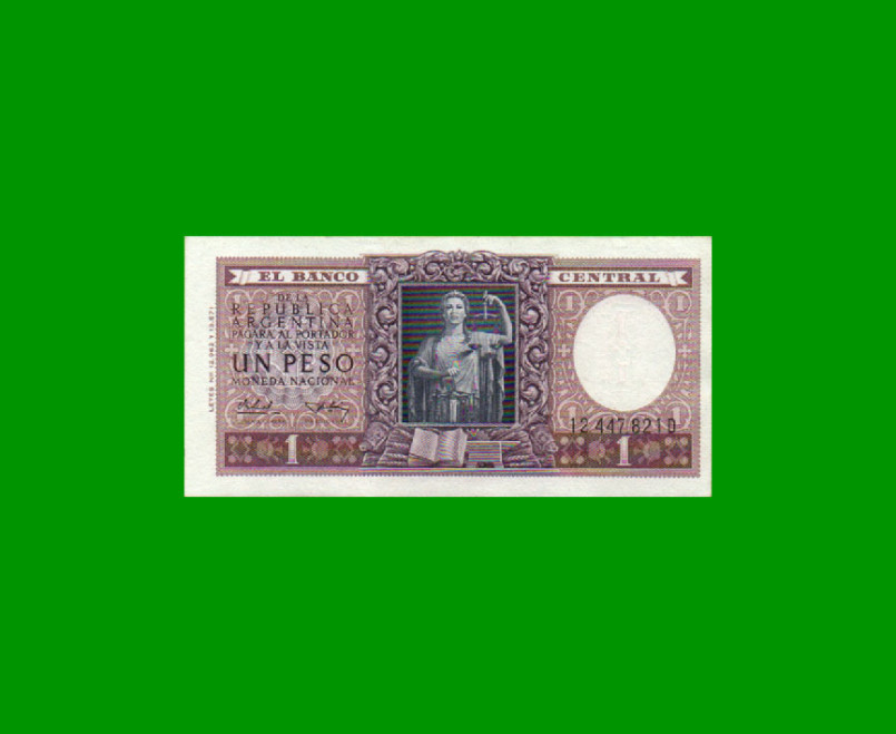 MONEDA NACIONAL $ 1,00, BOT 1916, AÑO 1956, ESTADO EXCELENTE+ .-