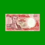 BILLETE DE COLOMBIA $ 100,00, PICK 426c, AÑO 1988, ESTADO EXCELENTE- .-