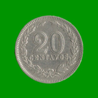 MONEDA DE ARGENTINA, M$N 2DA CIRCULACION, 0,20 CTVOS, AÑO 1927, ESTADO USADA.-