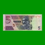 BILLETE DE ZIMBABWE 5 DOLARES, HIBRIDO, PICK W102, ESTADO SIN CIRCULAR.-