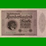 BILLETE DE ALEMANIA 100.000 MARCOS, PICK 83a, AÑO 1923, ESTADO EXCELENTE.-