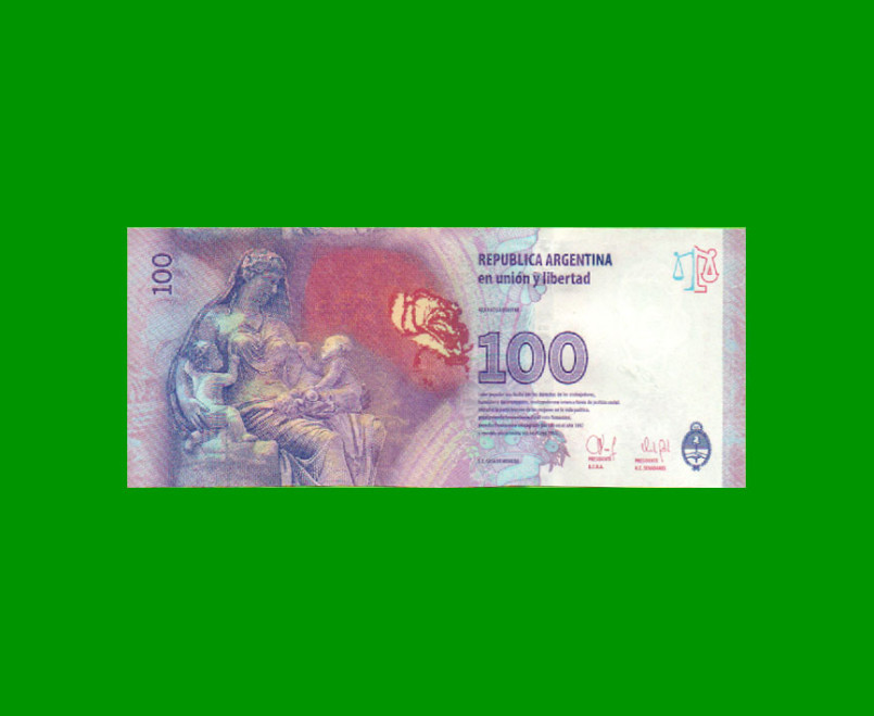 PESOS 3er DISEÑO $100,00, BOT 4312, AÑO 2014, ESTADO EXCELENTE+.- - Imagen 2