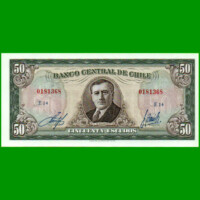 BILLETE DE CHILE 50 ESCUDOS, PICK 140b, AÑO 1970/73, ESTADO SIN CIRCULAR.-
