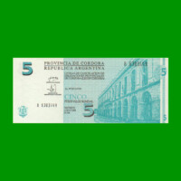 BONO DE CORDOBA $ 5,00, EC 287, AÑO 2001, SERIE B, ESTADO SIN CIRCULAR.-