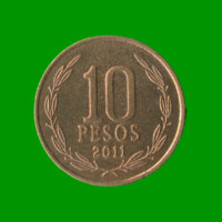 MONEDA DE CHILE 10 PESO , AÑO 2011 , ESTADO USADA.-