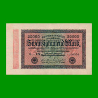 BILLETE DE ALEMANIA 20.000 MARCOS, PICK 85b, AÑO 1923, ESTADO EXCELENTE.-