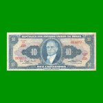 BILLETE DE BRASIL 10 CRUZEIROS, PICK 167a, AÑO 1961, ESTADO MUY BUENO.-