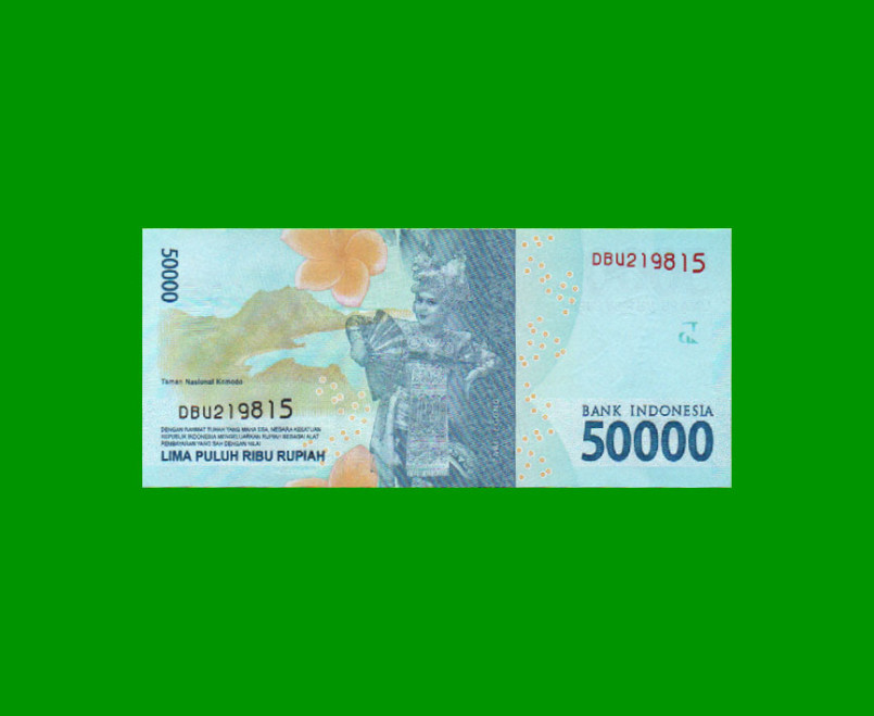 BILLETE DE INDONESIA 50.000 RUPIAS, PICK 159, AÑO 2016/ 2017, ESTADO SIN CIRCULAR.- - Imagen 2