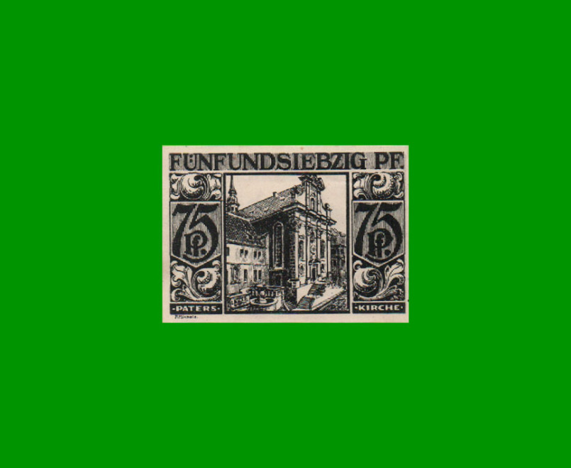 BILLETE DE ALEMANIA NOTGELD CIUDAD DE PADERBORN 75 CENTAVOS, M. M. 1043.4, ESTADO EXCELENTE+ .-