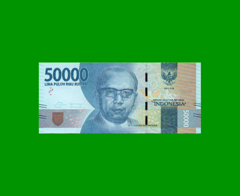 BILLETE DE INDONESIA 50.000 RUPIAS, PICK 159, AÑO 2016/ 2017, ESTADO SIN CIRCULAR.-