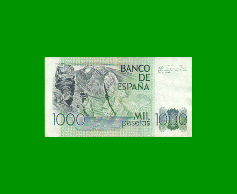 BILLETE DE ESPAÑA 1.000 PESETAS, PICK 158, AÑO 1979, ESTADO MUY BUENO.- - Imagen 2