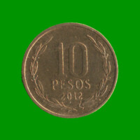 MONEDA DE CHILE 10 PESOS , AÑO 2012 , ESTADO USADA.-