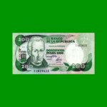 BILLETE DE COLOMBIA $ 200,00, PICK 429A, AÑO 1992, ESTADO EXCELENTE- .-