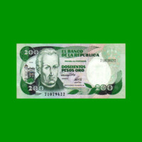 BILLETE DE COLOMBIA $ 200,00, PICK 429A, AÑO 1992, ESTADO EXCELENTE- .-