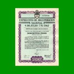 BONO MONEDA NACIONAL $200,00, EMPRESTITO DE RECUPERACION NACIONAL 9 DE JULIO, AÑO 1962, ESTADO EXCELENTE.-