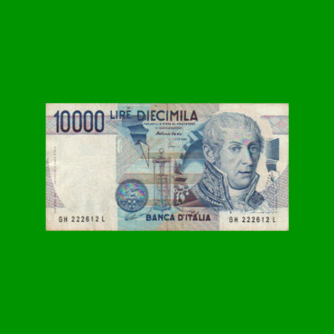BILLETE DE ITALIA 10.000 LIRAS, PICK 112d, AÑO 1984, ESTADO BUENO+ .-