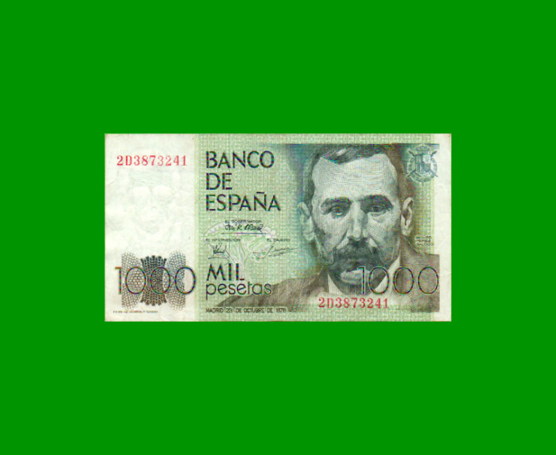 BILLETE DE ESPAÑA 1.000 PESETAS, PICK 158, AÑO 1979, ESTADO MUY BUENO.-