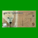 BILLETE DE TERRITORIOS ARTICOS 9 DOLARES POLARES, SPECIMEN, POLYMERO FANTASIA, AÑO 2012, ESTADO SIN CIRCULAR.-