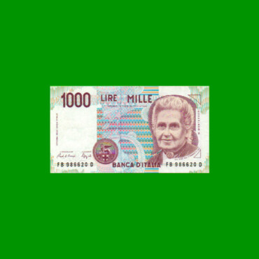 BILLETE DE ITALIA 1.000 LIRAS, PICK 114a, AÑO 1990, ESTADO EXCELENTE.-