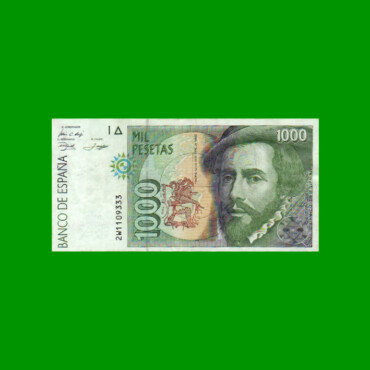 BILLETE DE ESPAÑA 1.000 PESETAS, PICK 163, AÑO 1992, ESTADO MUY BUENO+ .-
