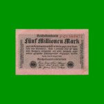 BILLETE DE ALEMANIA 5.000.000 MARCOS, PICK 105, AÑO 1923, ESTADO MUY BUENO.-