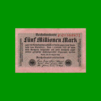 BILLETE DE ALEMANIA 5.000.000 MARCOS, PICK 105, AÑO 1923, ESTADO MUY BUENO.-