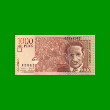 BILLETE DE COLOMBIA $ 1.000,00, PICK 456c, AÑO 2006, ESTADO SIN CIRCULAR.-