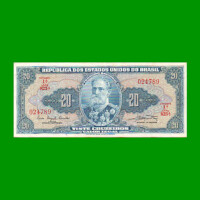 BILLETE DE BRASIL 20 CRUZEIROS, PICK 168a, AÑO 1961, ESTADO EXCELENTE- .-