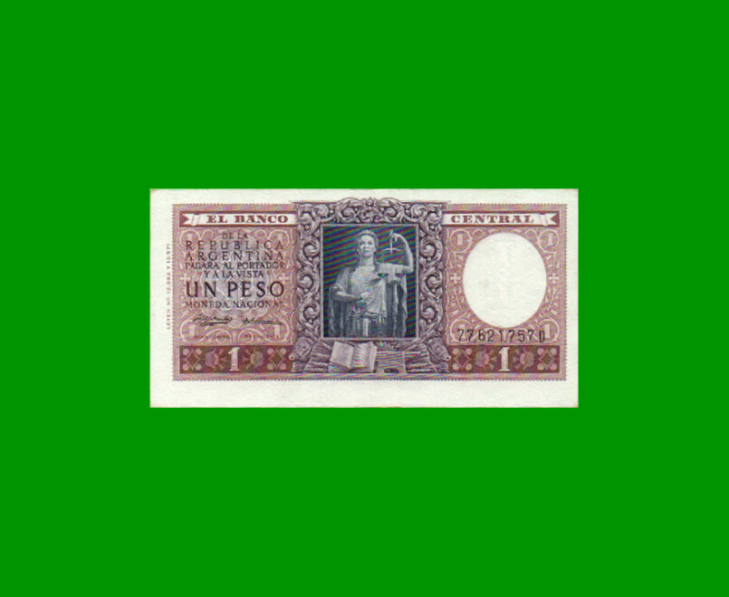 MONEDA NACIONAL $ 1,00, BOT 1918, AÑO 1957, ESTADO EXCELENTE.-