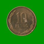 MONEDA DE CHILE 10 PESOS , AÑO 2014 , ESTADO USADA.-