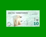 BILLETE DE TERRITORIOS ARTICOS 10 DOLARES POLARES, SPECIMEN, POLYMERO FANTASIA, AÑO 2010, ESTADO SIN CIRCULAR.-