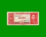 BILLETE DE BOLIVIA 100 PESOS BOLIVIANOS, PICK 164b, AÑO 1962 (1983), ESTADO MUY BUENO- .-