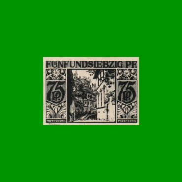 BILLETE DE ALEMANIA NOTGELD CIUDAD DE PADERBORN 75 CENTAVOS, M. M. 1043.6, ESTADO EXCELENTE+ .-