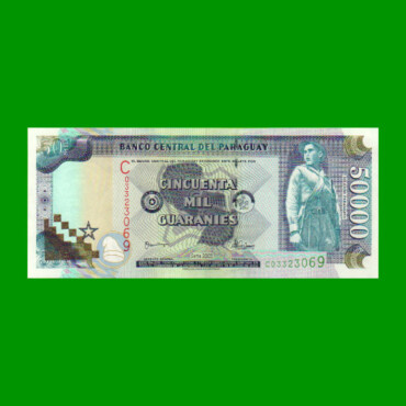 BILLETE DE PARAGUAY 50.000 GUARANIES, PICK 225A, AÑO 2005, ESTADO SIN CIRCULAR.-